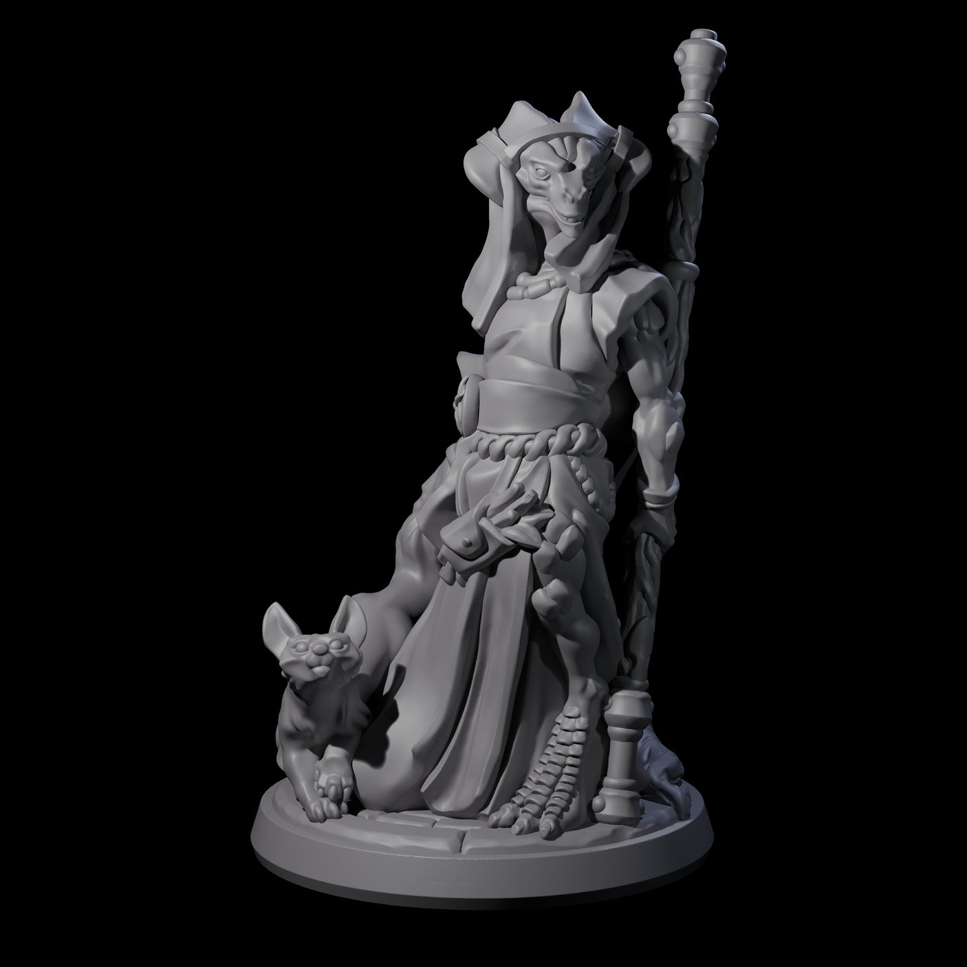 Elegant Dragonborn Druid Miniature for Dungeons and Dragons, Pathfinder or other TTRPGs