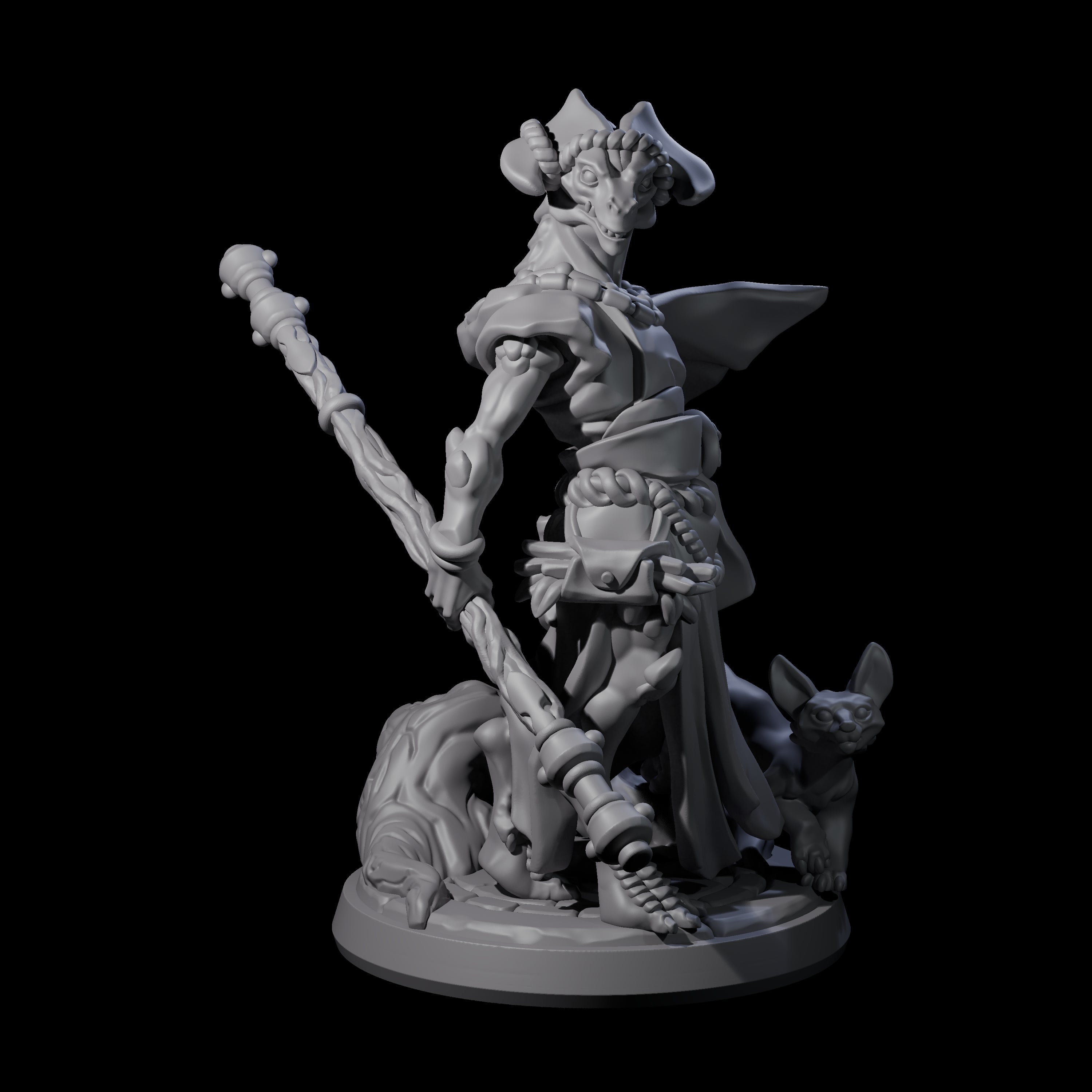 Elegant Dragonborn Druid Miniature for Dungeons and Dragons, Pathfinder or other TTRPGs