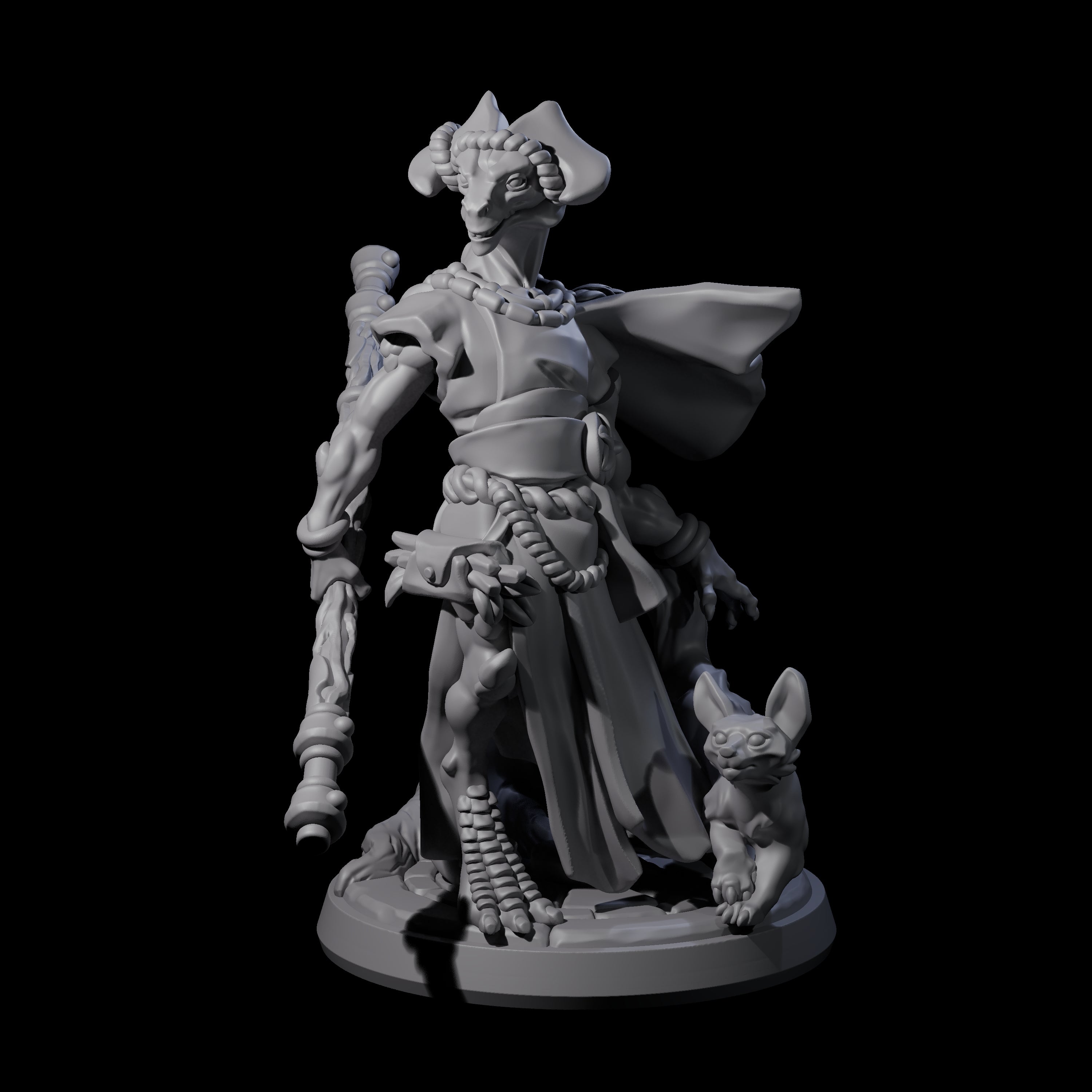 Elegant Dragonborn Druid Miniature for Dungeons and Dragons, Pathfinder or other TTRPGs