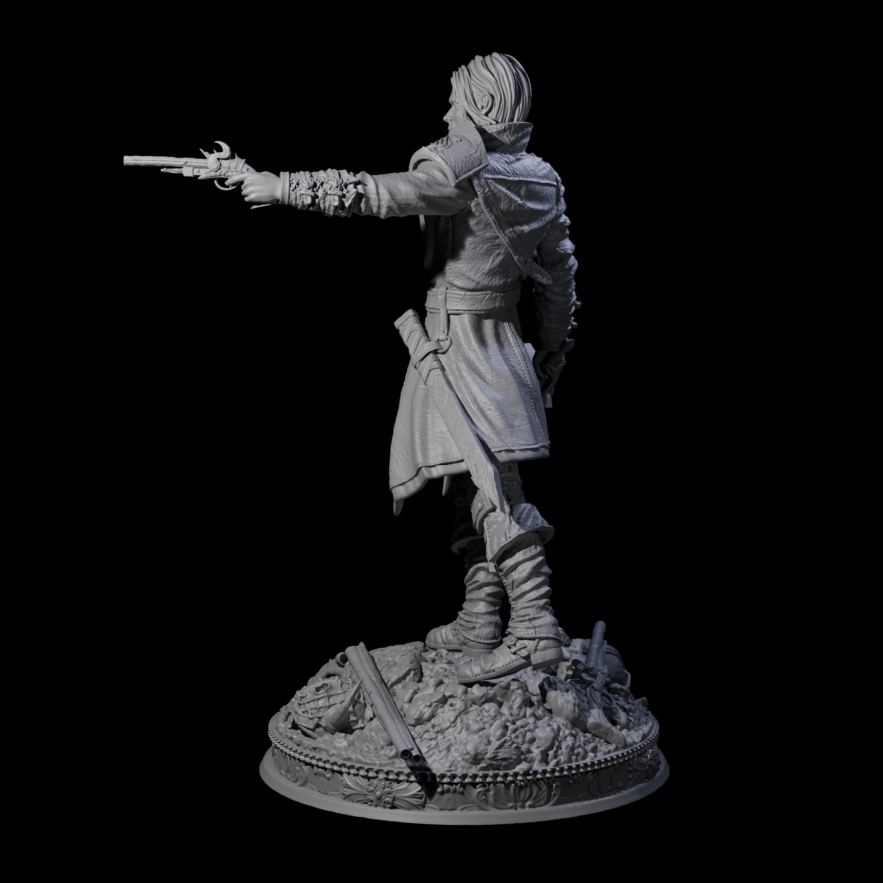 Elegant Gunslinger Miniature for Dungeons and Dragons, Pathfinder or other TTRPGs