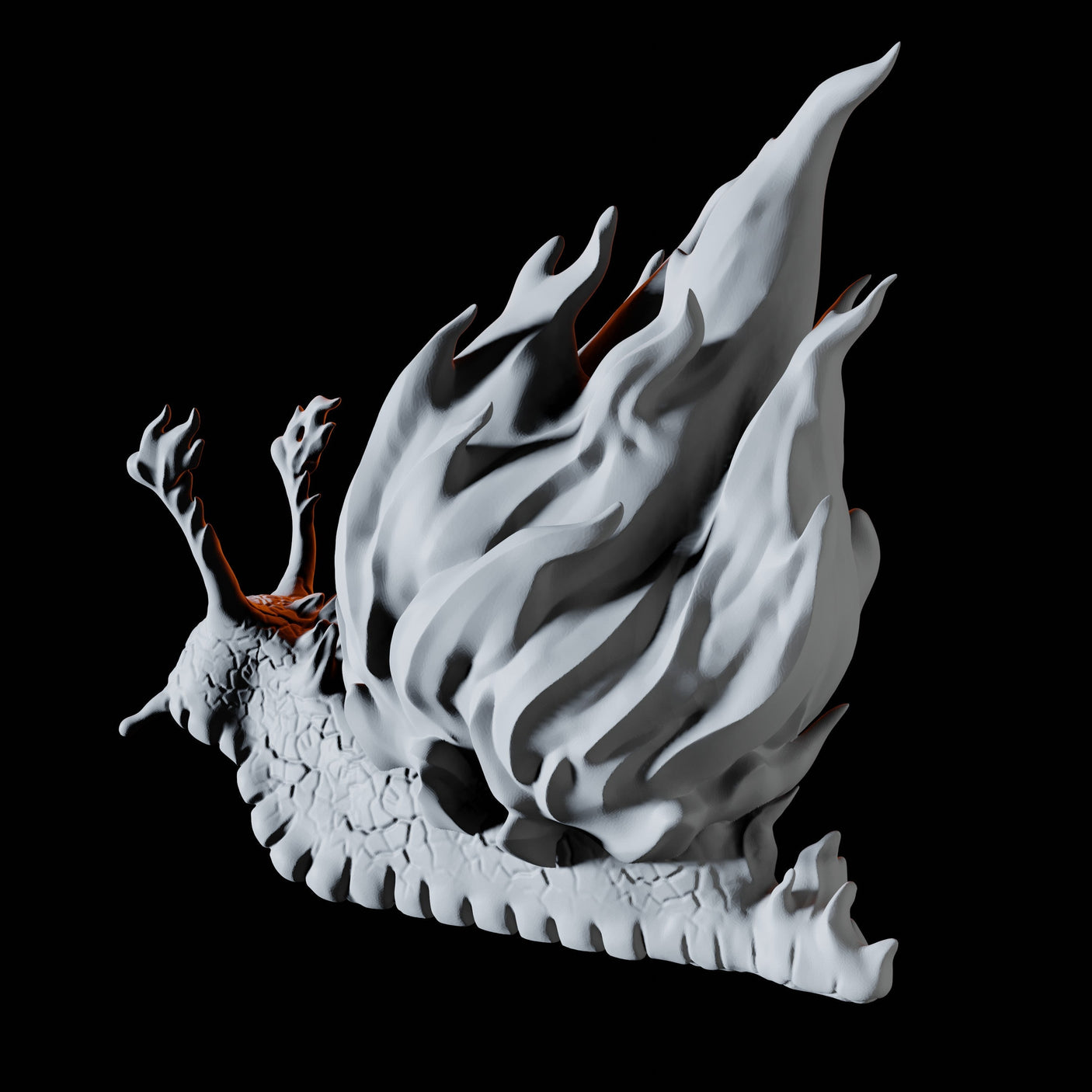 Elemental Fire Snail Miniature for Dungeons and Dragons, Pathfinder or other TTRPGs