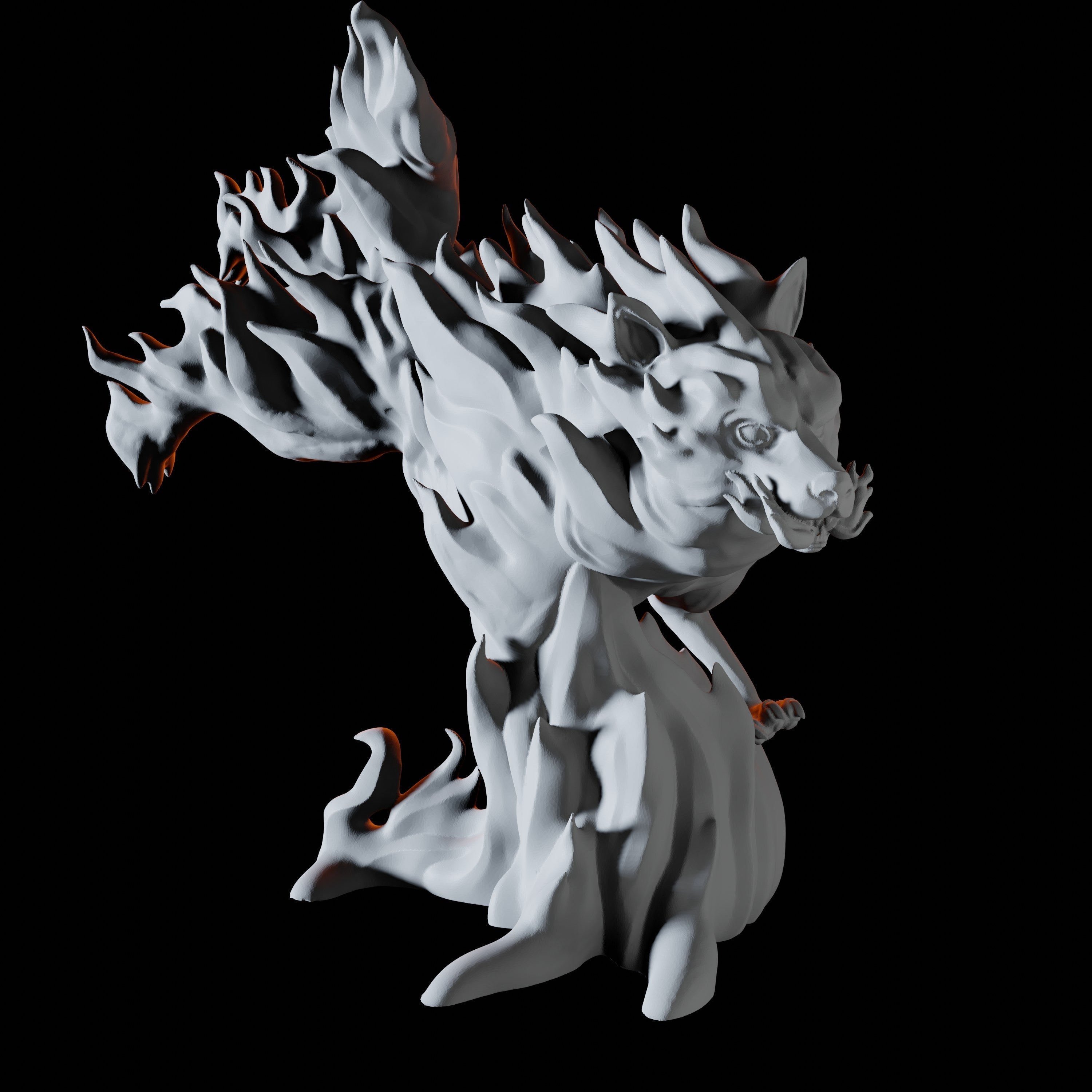 Elemental Fire Wolf Miniature for Dungeons and Dragons - Myth Forged