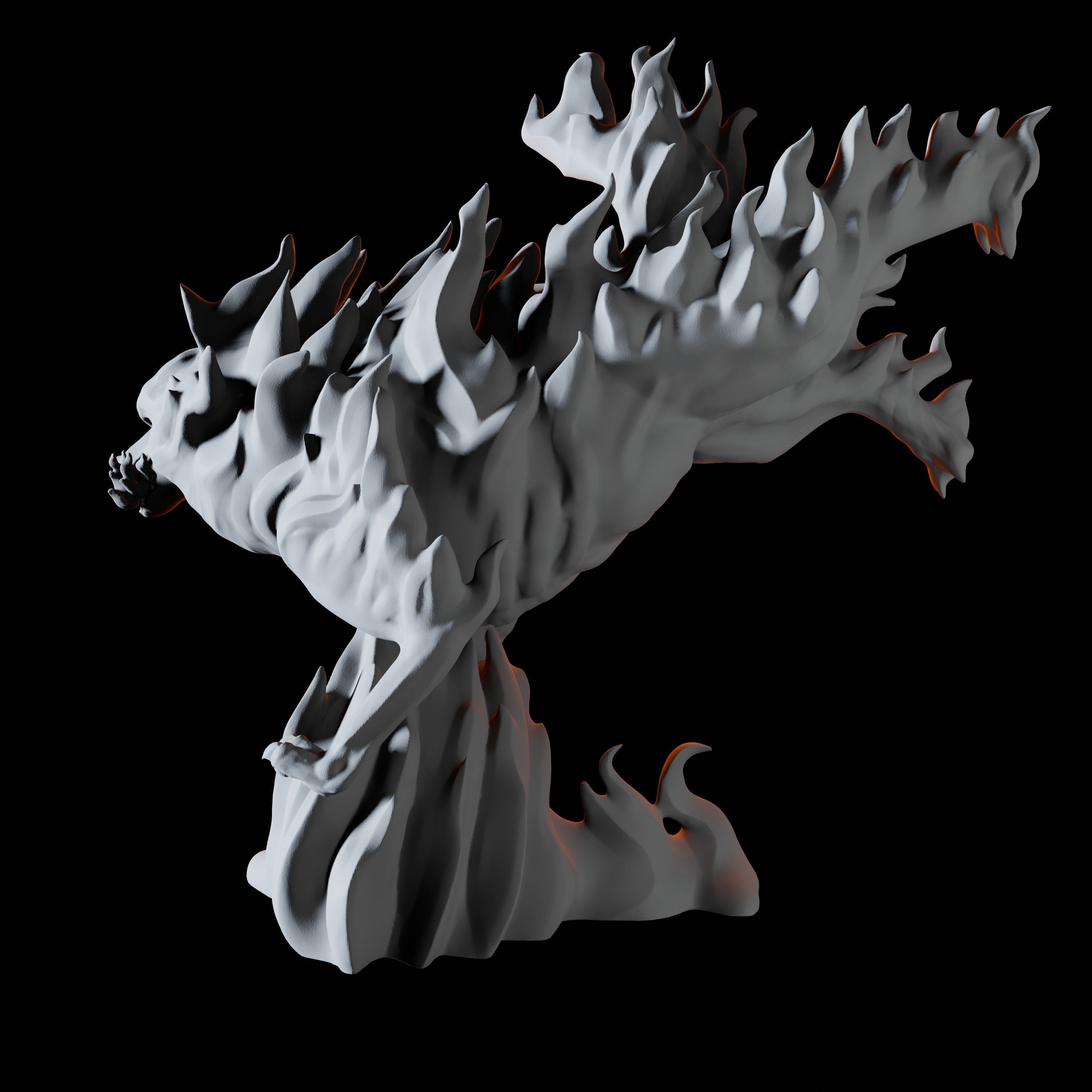 Elemental Fire Wolf Miniature for Dungeons and Dragons - Myth Forged