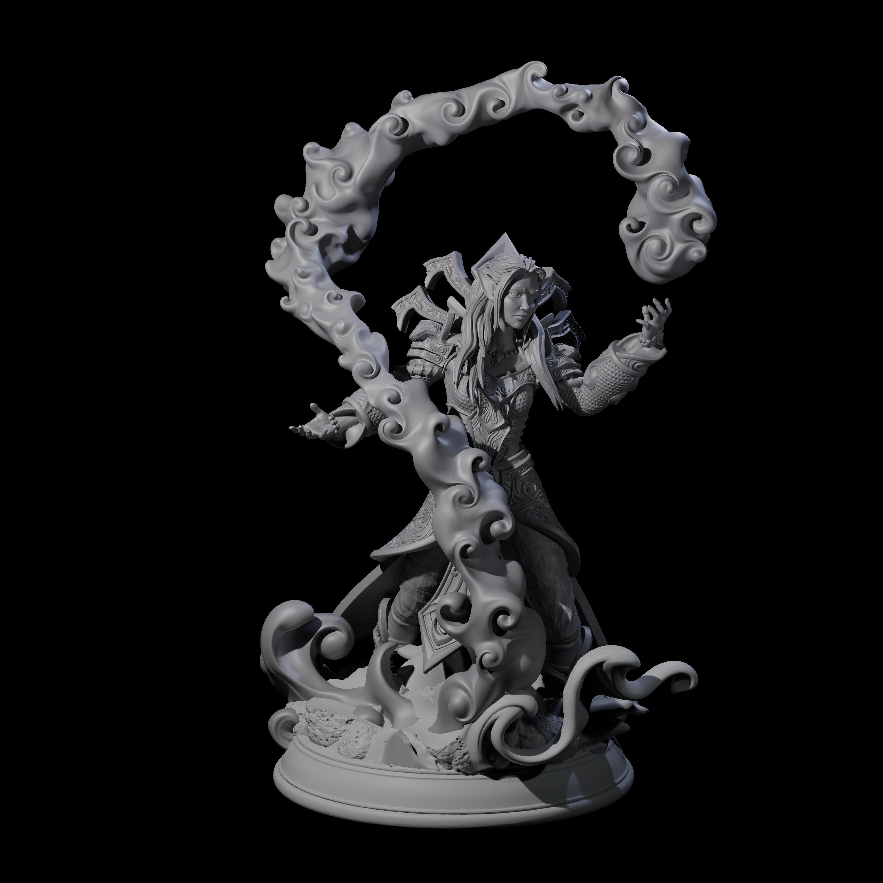 Elemental Wizard Miniature for Dungeons and Dragons, Pathfinder or other TTRPGs