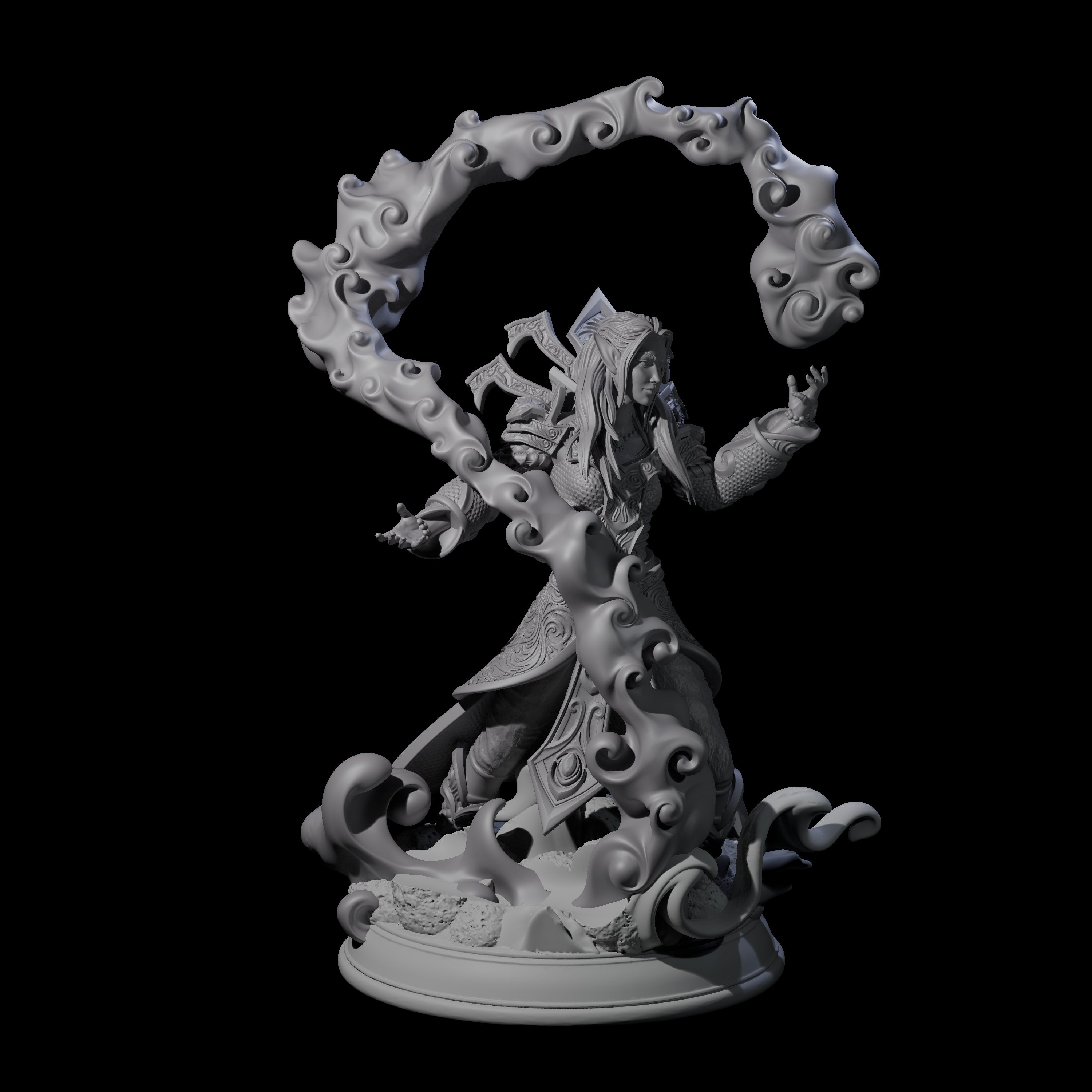 Elemental Wizard Miniature for Dungeons and Dragons, Pathfinder or other TTRPGs