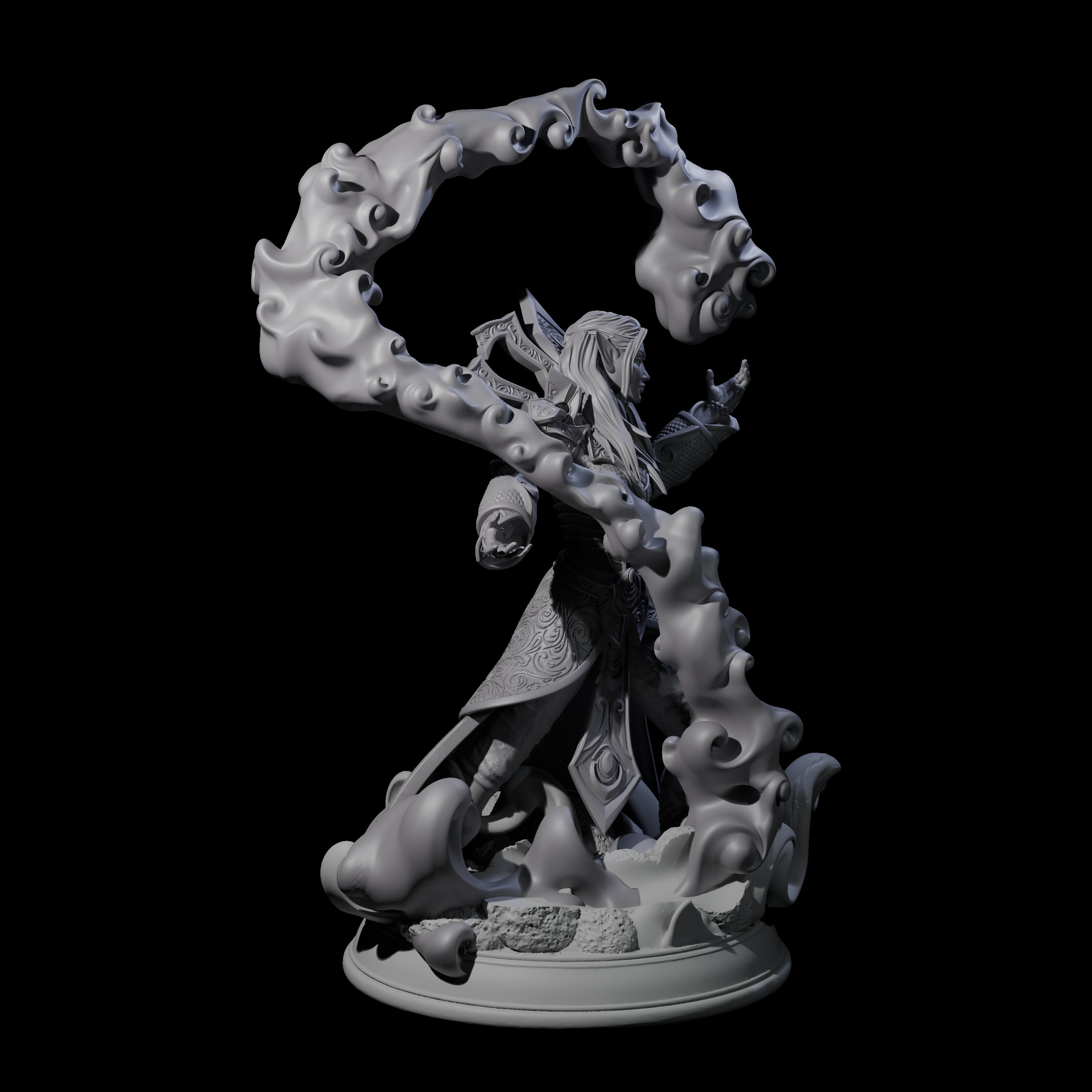 Elemental Wizard Miniature for Dungeons and Dragons, Pathfinder or other TTRPGs