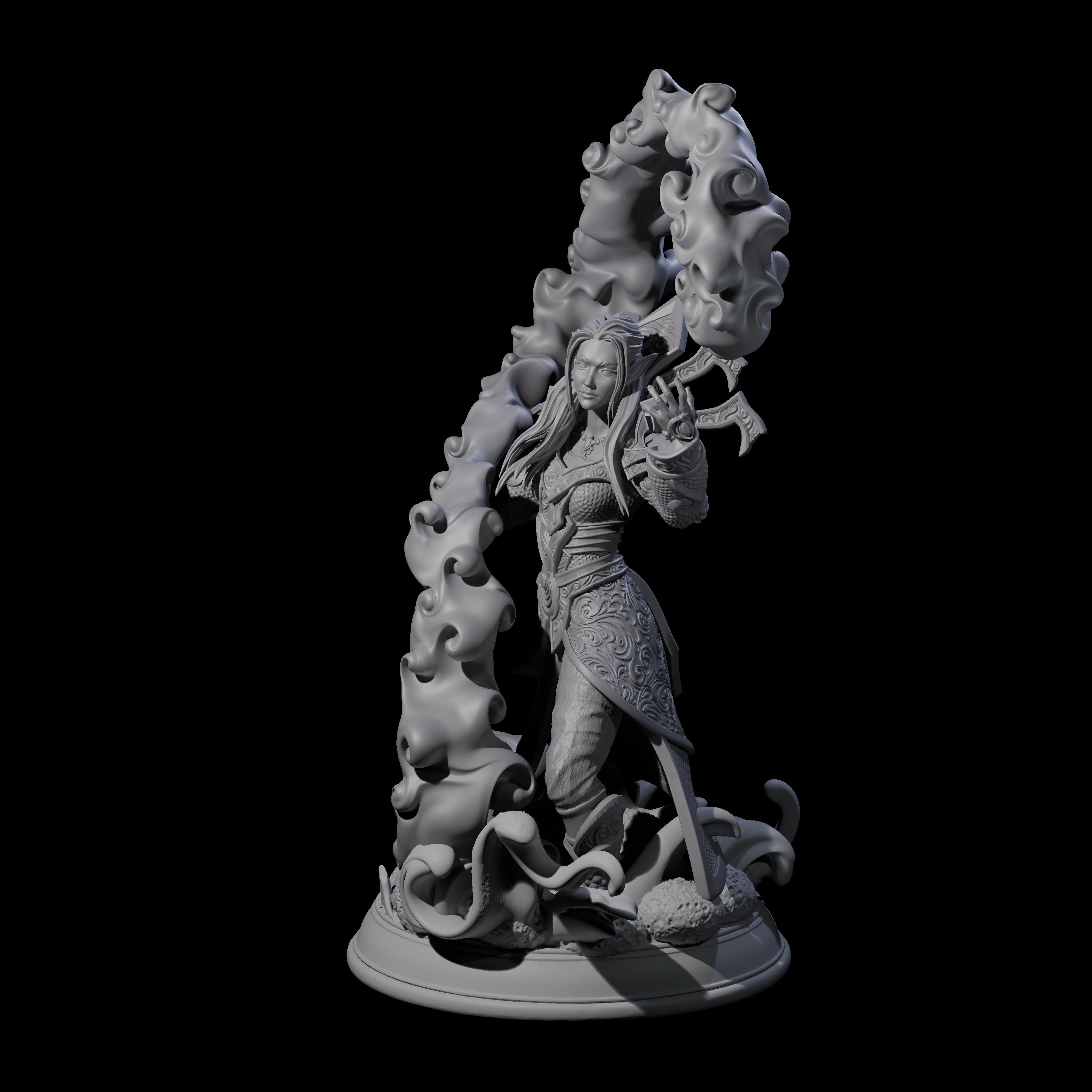 Elemental Wizard Miniature for Dungeons and Dragons, Pathfinder or other TTRPGs