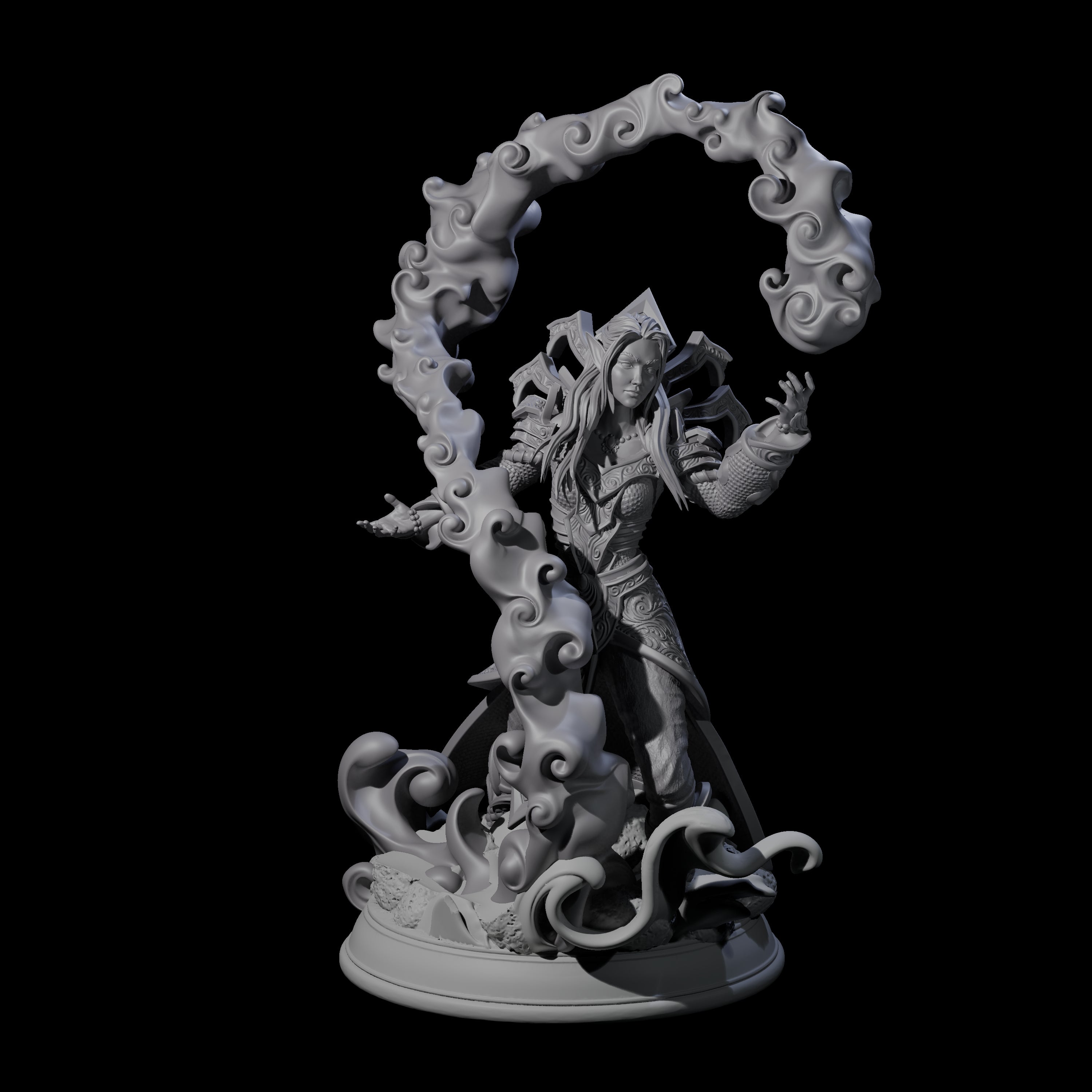 Elemental Wizard Miniature for Dungeons and Dragons, Pathfinder or other TTRPGs