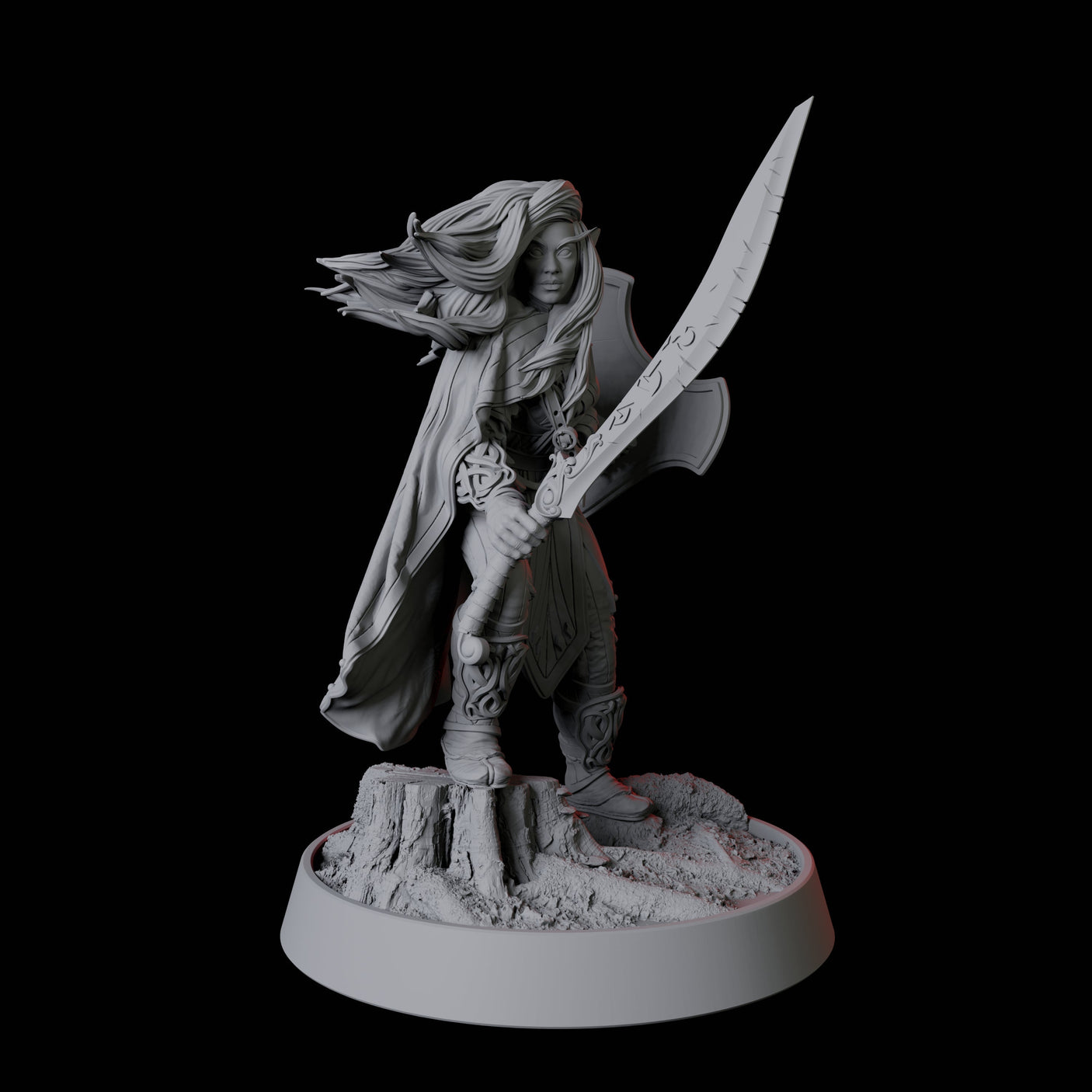 Elf Fighter Miniature for Dungeons and Dragons, Pathfinder or other TTRPGs
