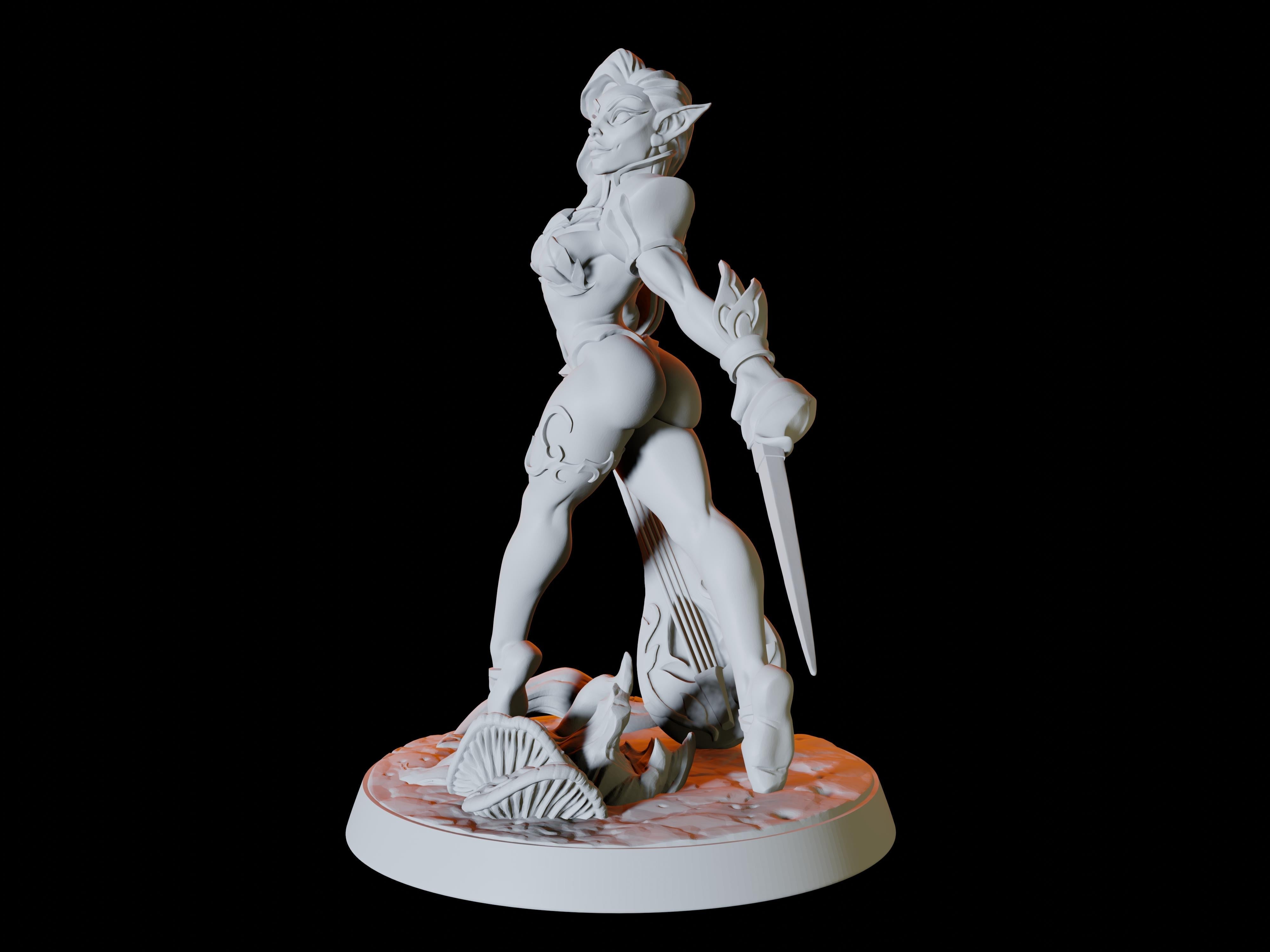 Elf Pinup Miniature for Dungeons and Dragons - Myth Forged