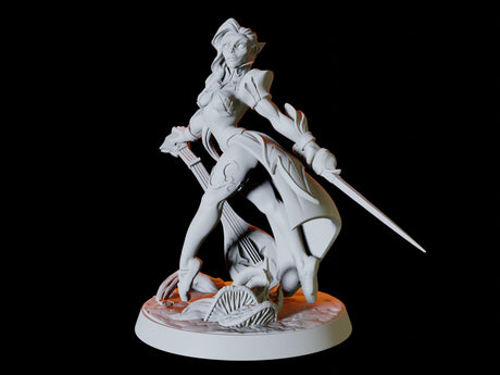 Elf Pin-up Miniature for Dungeons and Dragons, Pathfinder or other TTRPGs