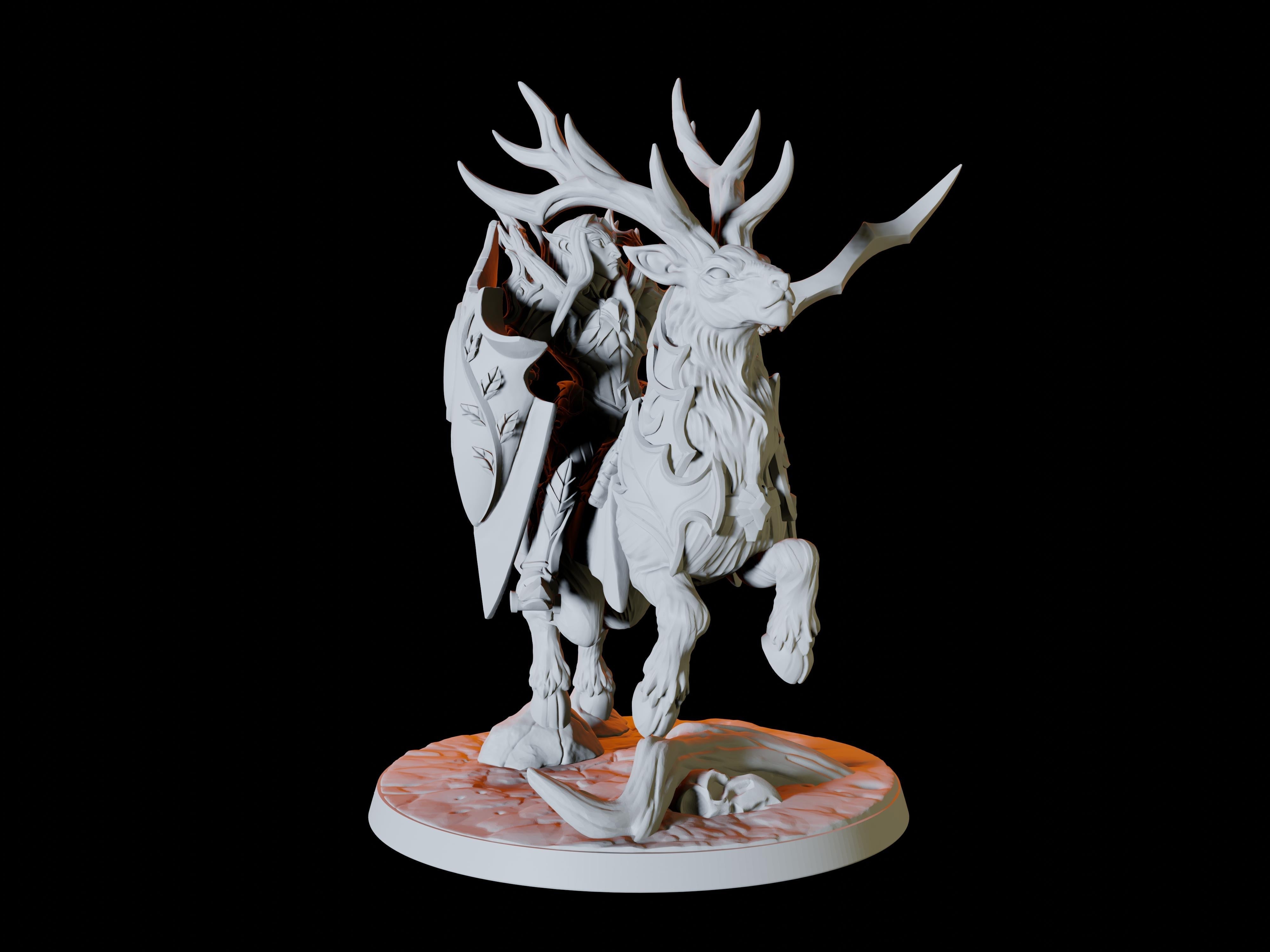 Elf Rider on Giant Stag Miniature for Dungeons and Dragons - Myth Forged