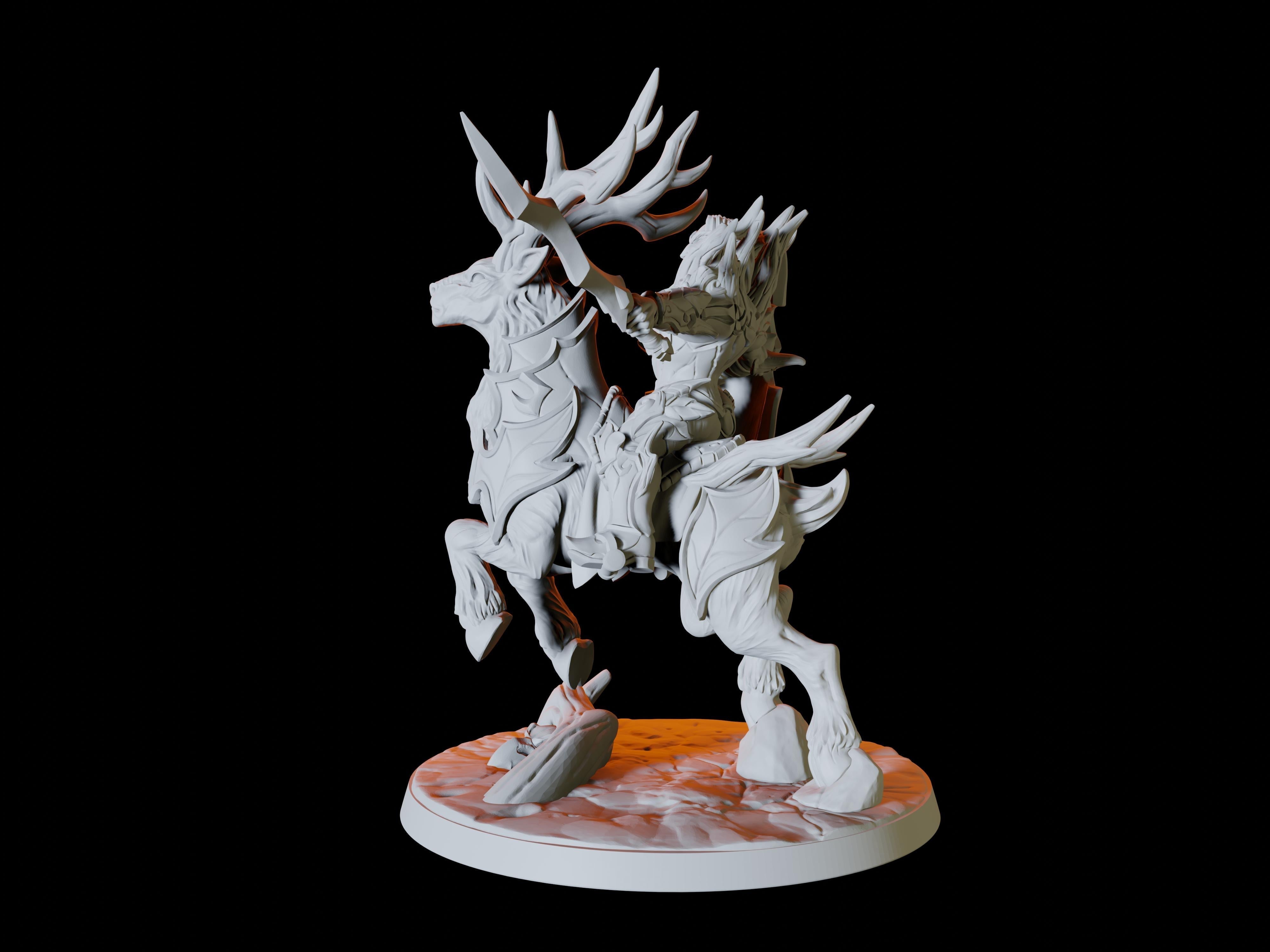 Elf Rider on Giant Stag Miniature for Dungeons and Dragons - Myth Forged