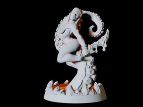 Elf on Tentacle Pin-up Miniature for Dungeons and Dragons, Pathfinder or other TTRPGs