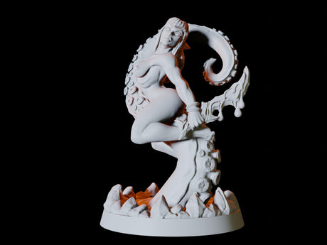 Elf on Tentacle Pin-up Miniature for Dungeons and Dragons, Pathfinder or other TTRPGs