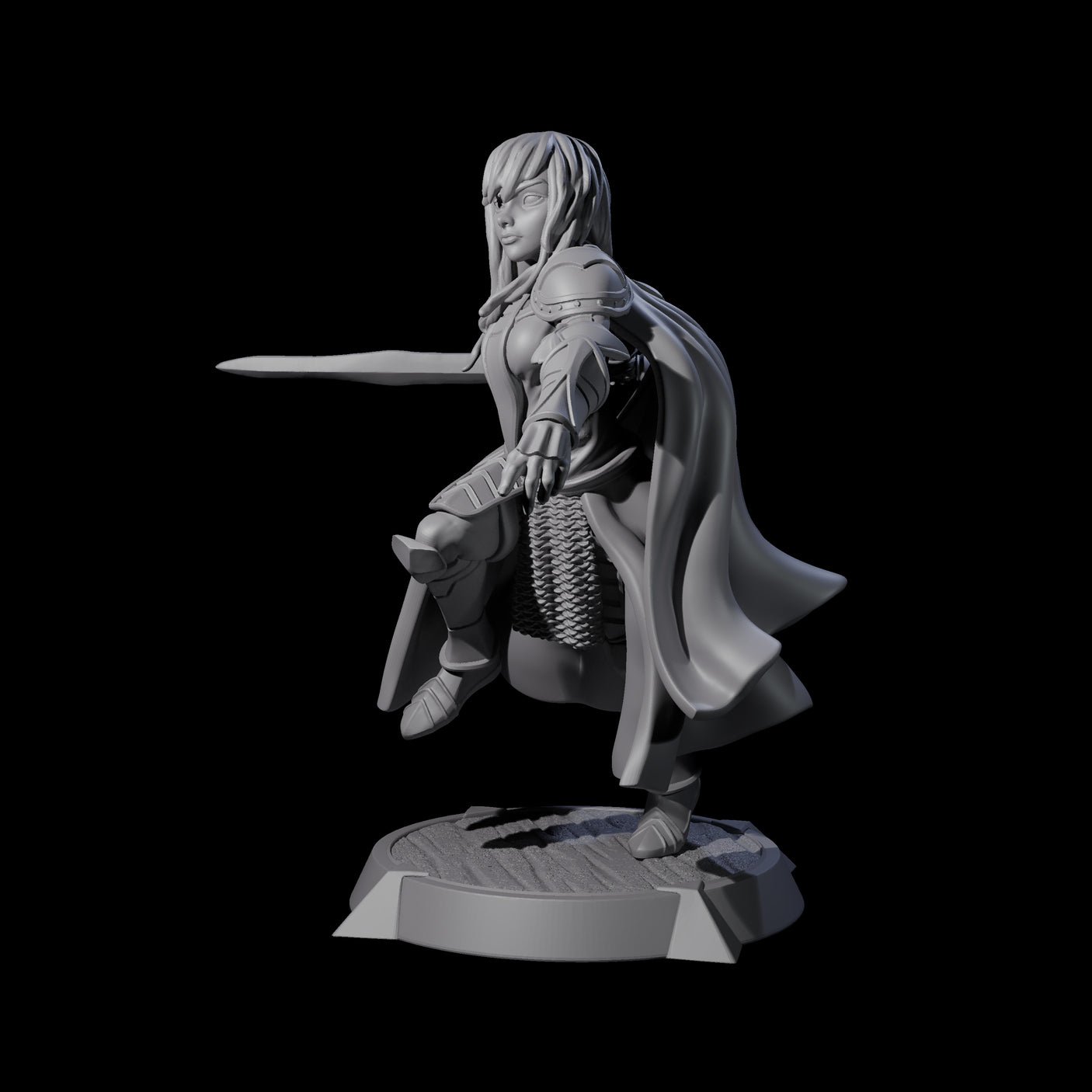 Elune - Striking Fighter Miniature for Dungeons and Dragons, Pathfinder or other TTRPGs