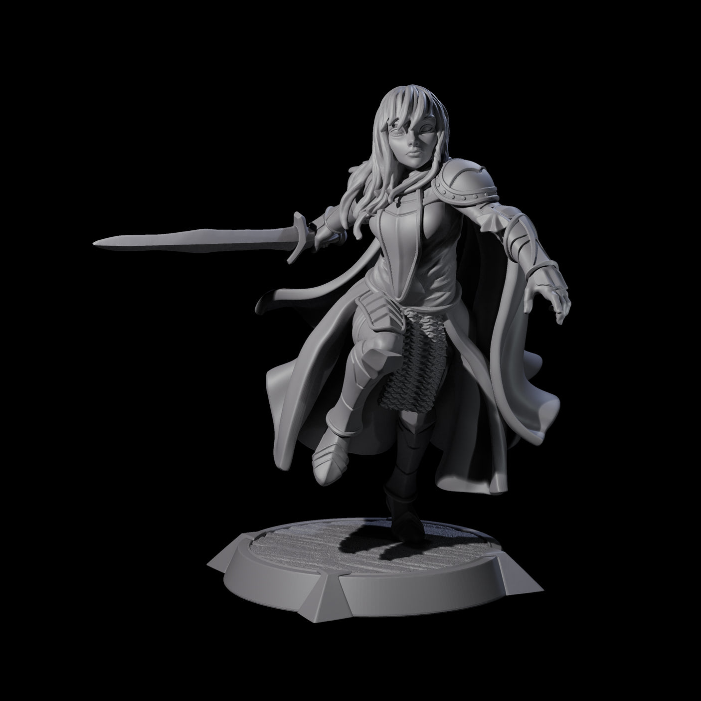 Elune - Striking Fighter Miniature for Dungeons and Dragons, Pathfinder or other TTRPGs