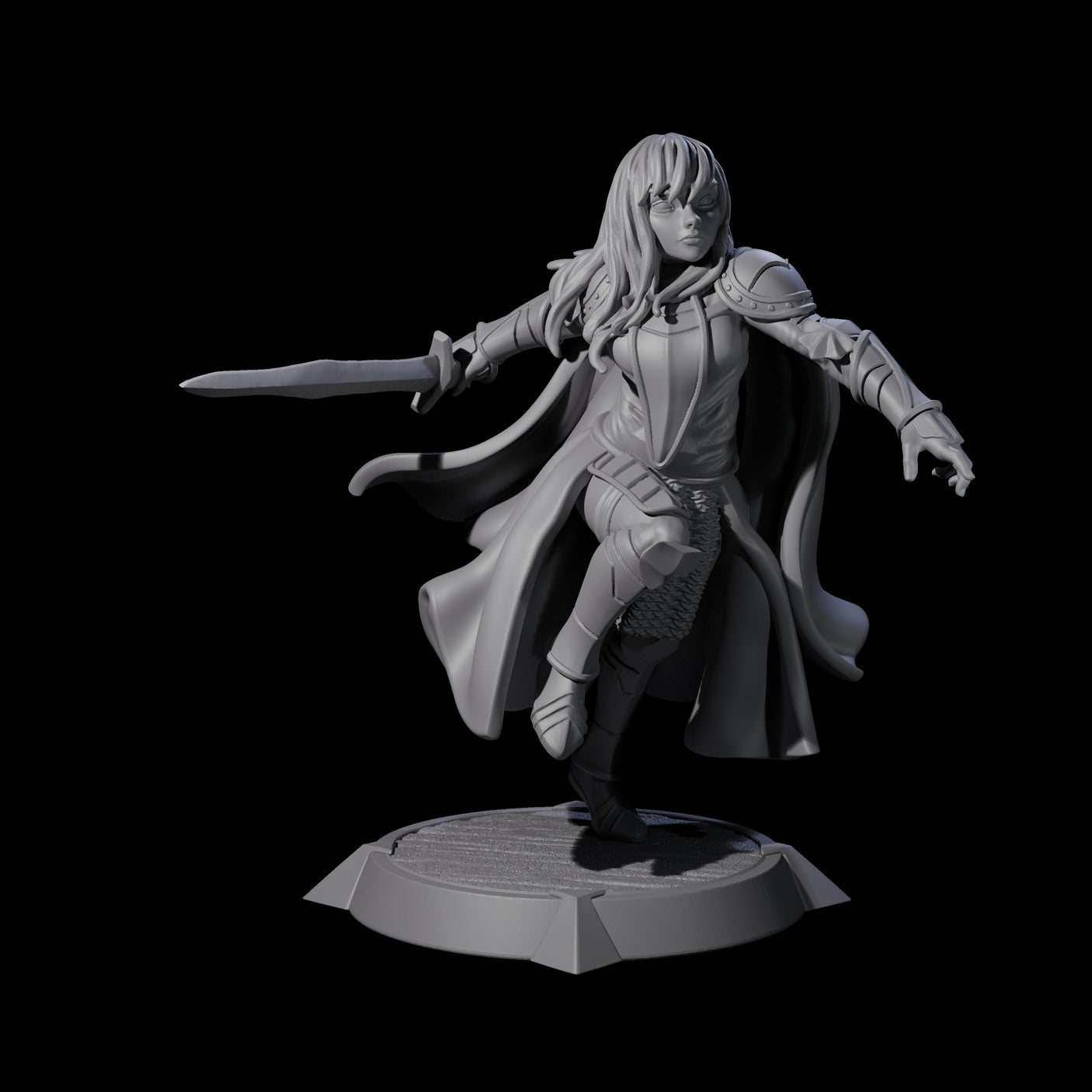 Elune - Striking Fighter Miniature for Dungeons and Dragons, Pathfinder or other TTRPGs