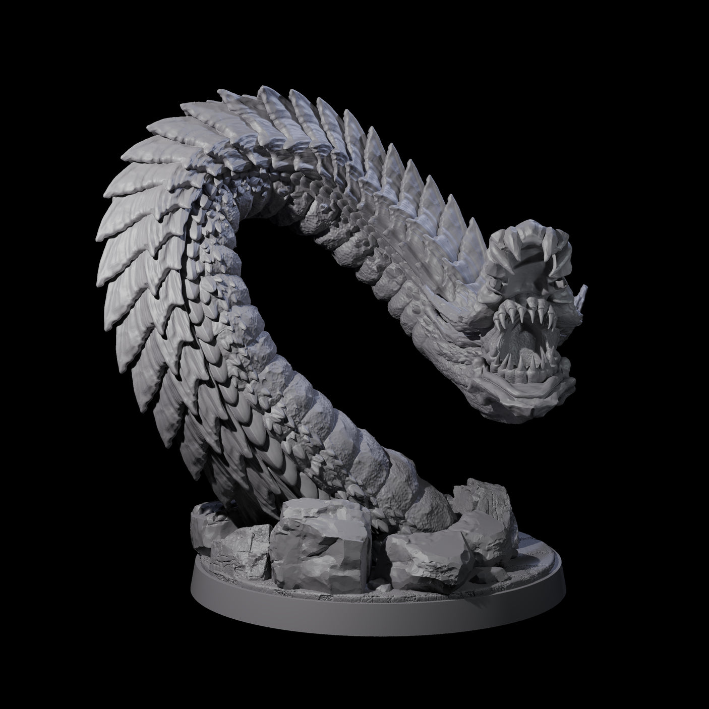 Emerging Purple Worm A Miniature for Dungeons and Dragons, Pathfinder or other TTRPGs