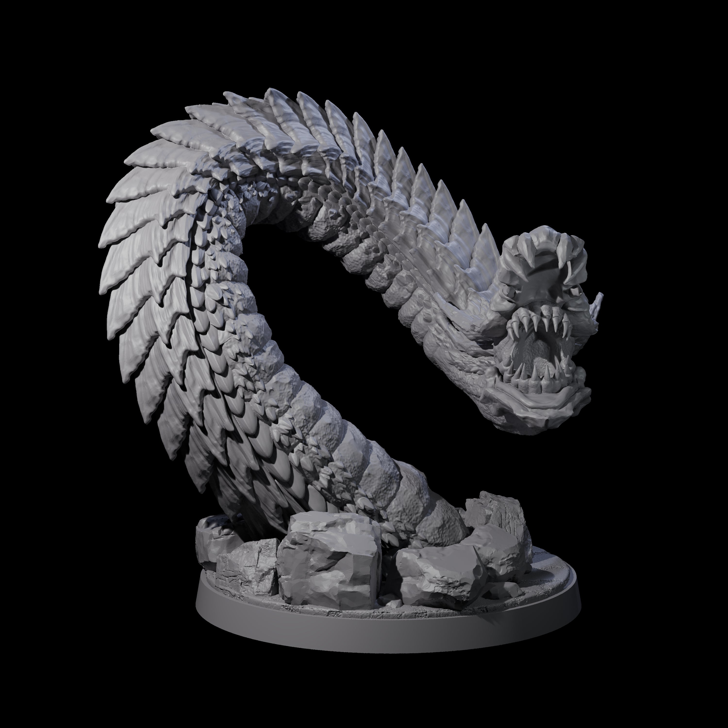 Emerging Purple Worm A Miniature for Dungeons and Dragons, Pathfinder or other TTRPGs