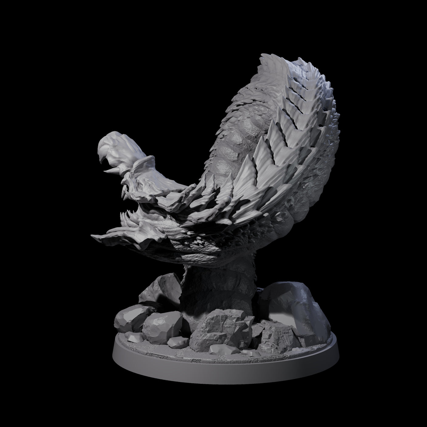 Emerging Purple Worm A Miniature for Dungeons and Dragons, Pathfinder or other TTRPGs