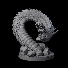 Emerging Purple Worm A Miniature for Dungeons and Dragons, Pathfinder or other TTRPGs