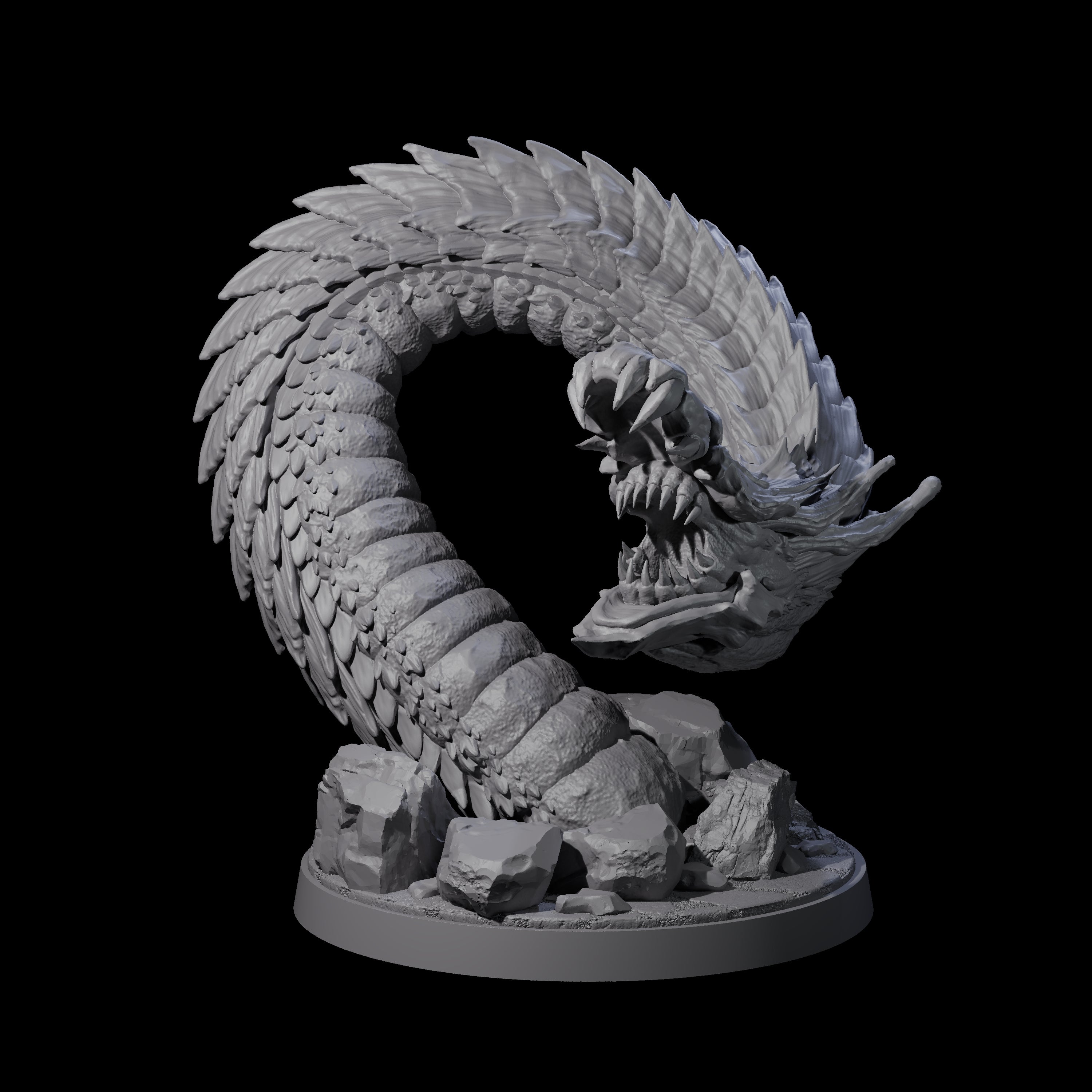 Emerging Purple Worm A Miniature for Dungeons and Dragons, Pathfinder or other TTRPGs