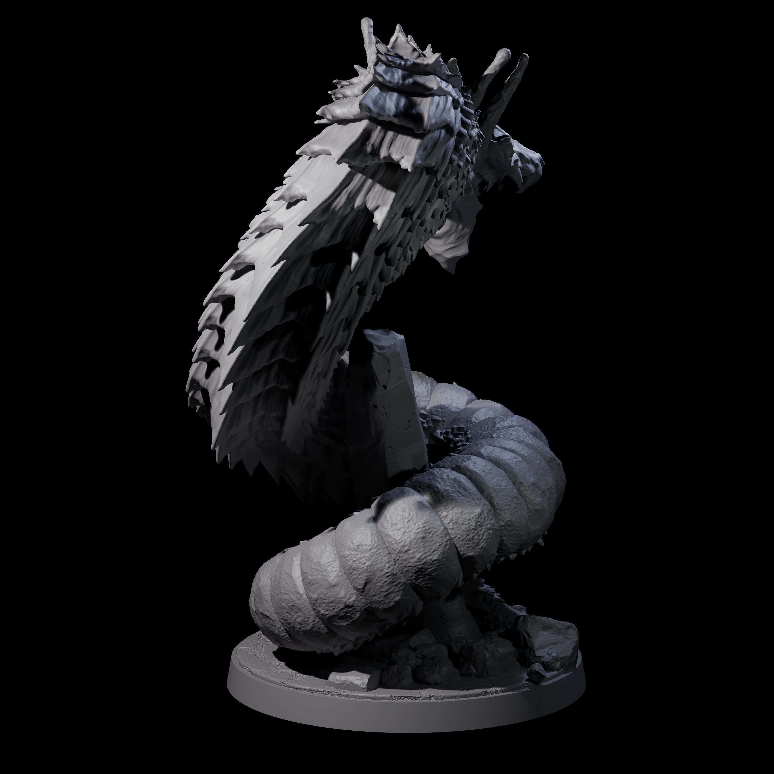 Emerging Purple Worm B Miniature for Dungeons and Dragons, Pathfinder or other TTRPGs