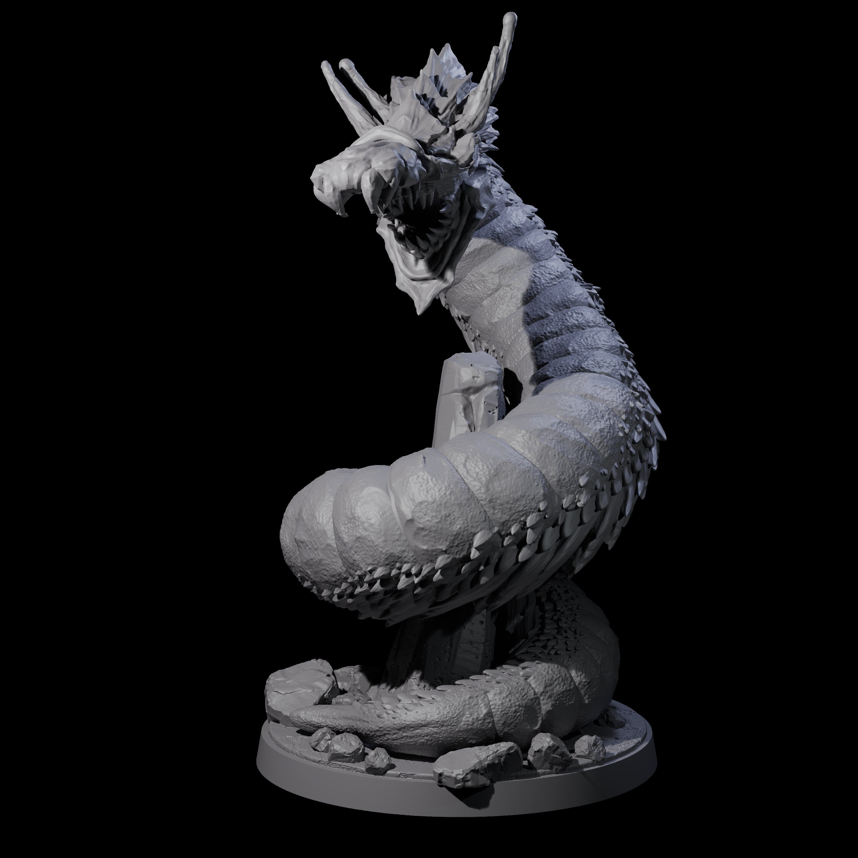Emerging Purple Worm B Miniature for Dungeons and Dragons, Pathfinder or other TTRPGs