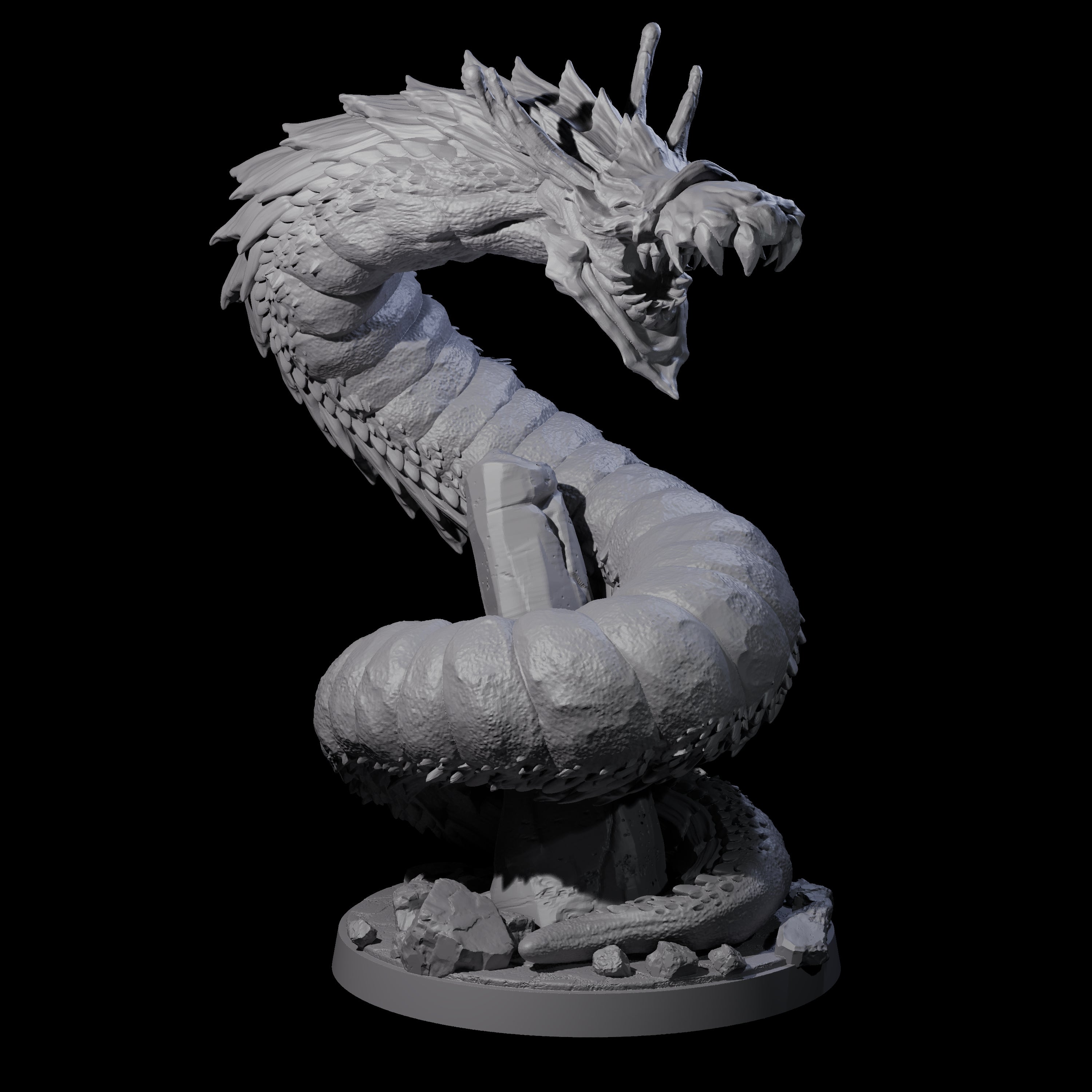 Emerging Purple Worm B Miniature for Dungeons and Dragons, Pathfinder or other TTRPGs