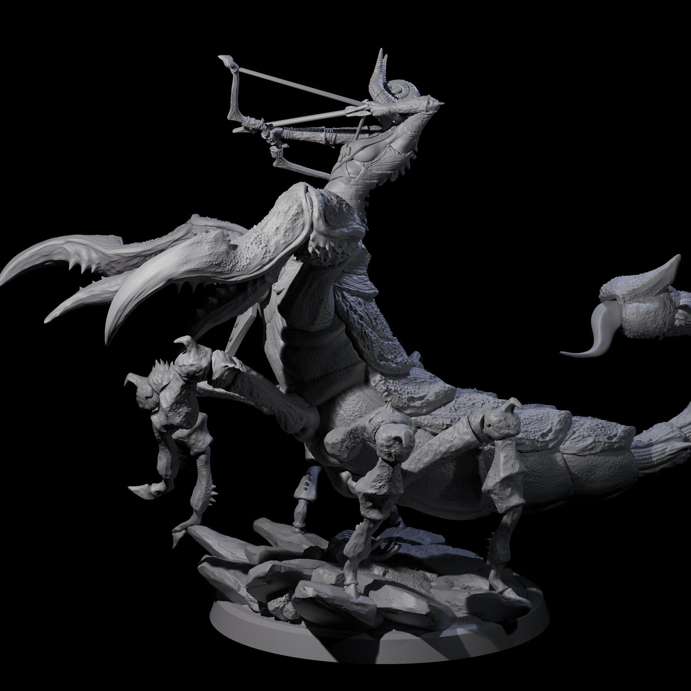 Enchanting Scorpion Drider A Miniature for Dungeons and Dragons, Pathfinder or other TTRPGs