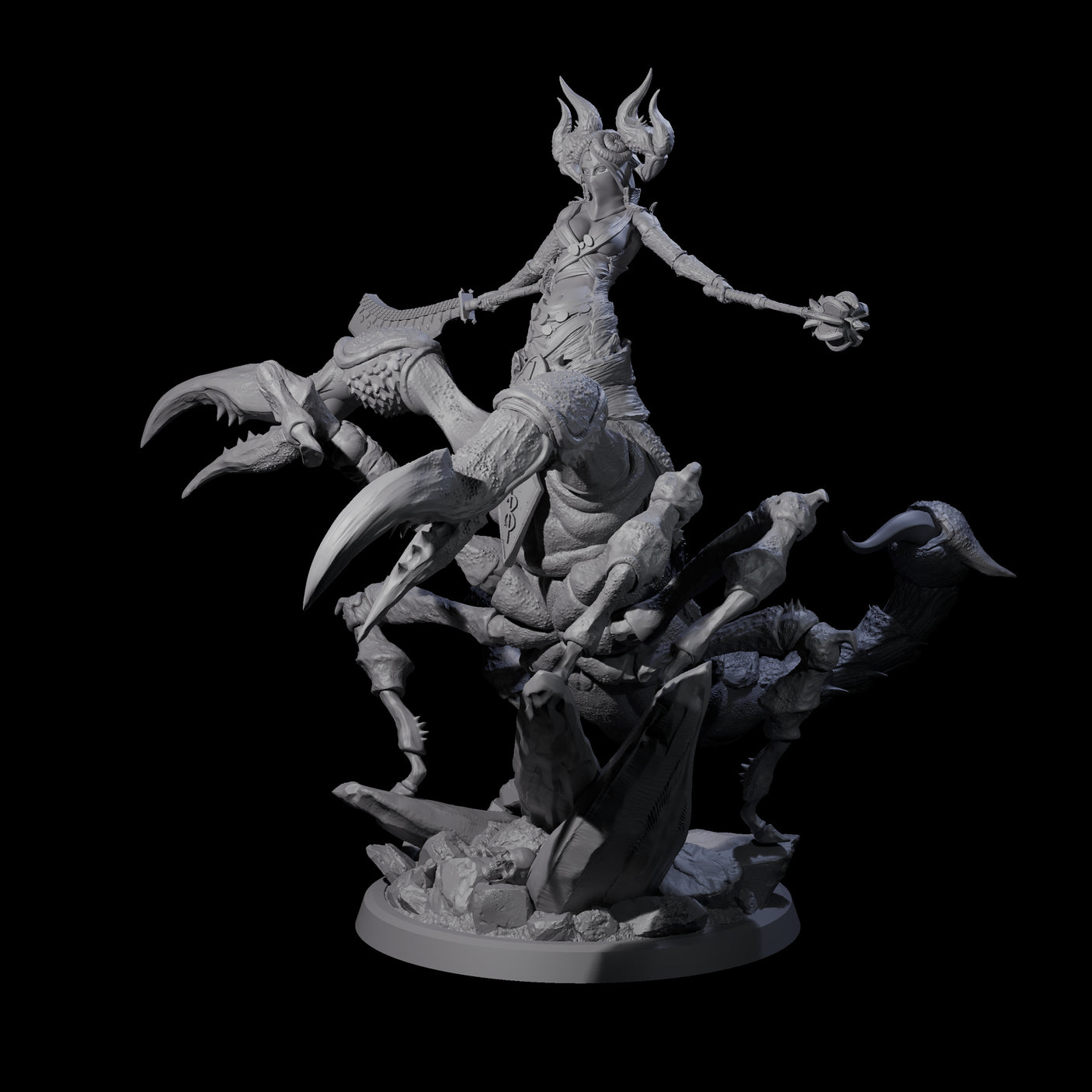 Enchanting Scorpion Drider B Miniature for Dungeons and Dragons, Pathfinder or other TTRPGs