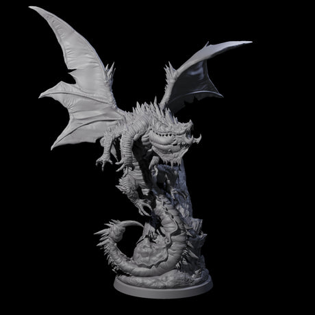 Enraged Crouching Dragon Miniature for Dungeons and Dragons, Pathfinder or other TTRPGs