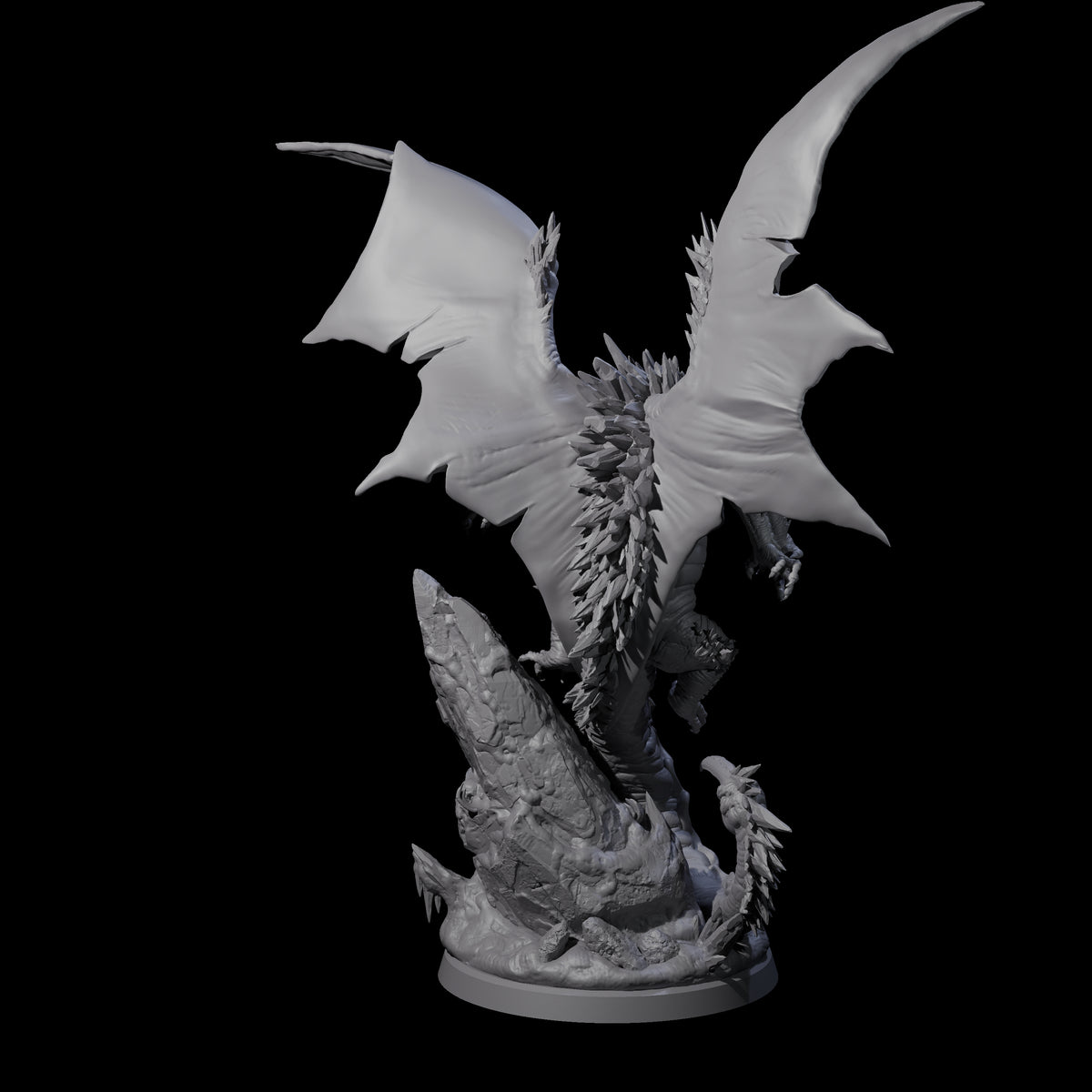 Enraged Crouching Dragon Miniature for Dungeons and Dragons, Pathfinder or other TTRPGs