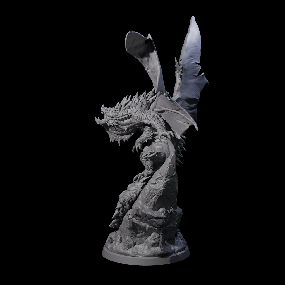 Enraged Crouching Dragon Miniature for Dungeons and Dragons, Pathfinder or other TTRPGs