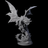 Enraged Crouching Dragon Miniature for Dungeons and Dragons, Pathfinder or other TTRPGs