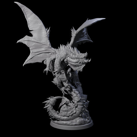 Enraged Crouching Dragon Miniature for Dungeons and Dragons, Pathfinder or other TTRPGs