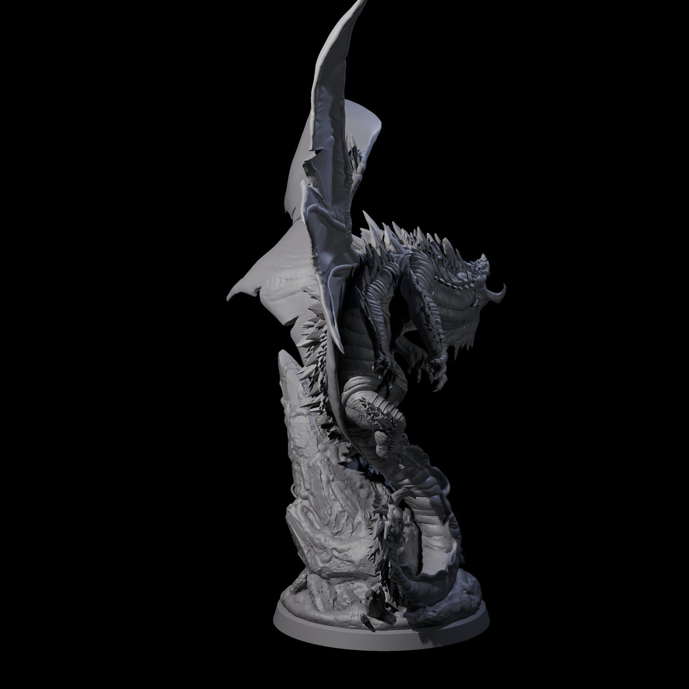 Enraged Crouching Dragon Miniature for Dungeons and Dragons, Pathfinder or other TTRPGs