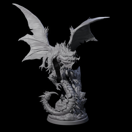 Enraged Crouching Dragon Miniature for Dungeons and Dragons, Pathfinder or other TTRPGs