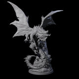 Enraged Crouching Dragon Miniature for Dungeons and Dragons, Pathfinder or other TTRPGs