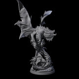 Enraged Crouching Dragon Miniature for Dungeons and Dragons, Pathfinder or other TTRPGs