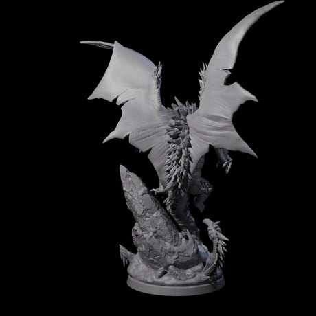 Enraged Crouching Dragon Miniature for Dungeons and Dragons, Pathfinder or other TTRPGs