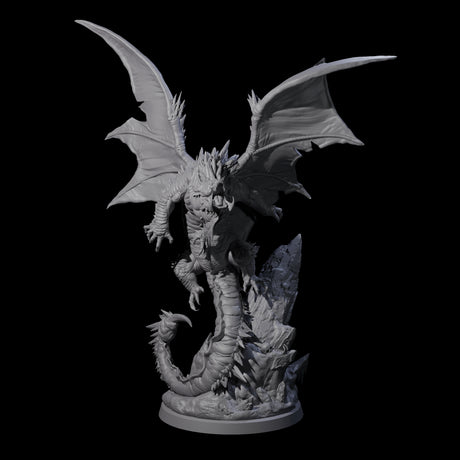 Enraged Crouching Dragon Miniature for Dungeons and Dragons, Pathfinder or other TTRPGs