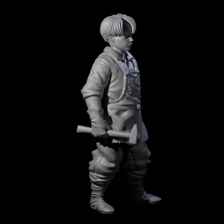 Enterprising Blacksmith Apprentice Miniature for Dungeons and Dragons, Pathfinder or other TTRPGs