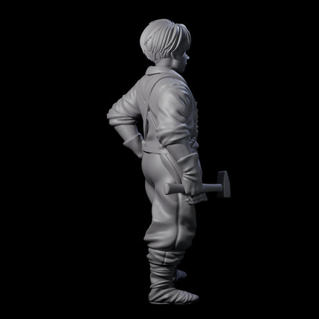 Enterprising Blacksmith Apprentice Miniature for Dungeons and Dragons, Pathfinder or other TTRPGs