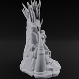 Enthroned Orc Warlord Miniature for Dungeons and Dragons, Pathfinder or other TTRPGs