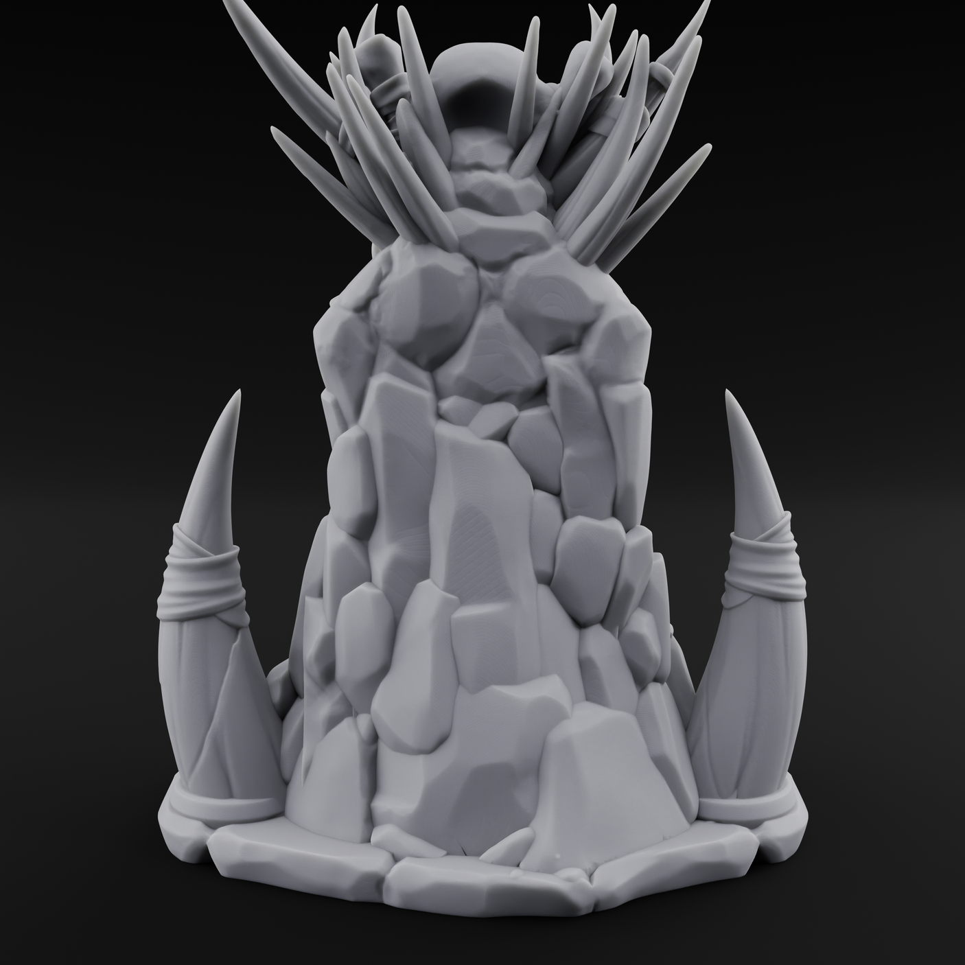 Enthroned Orc Warlord Miniature for Dungeons and Dragons, Pathfinder or other TTRPGs