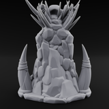 Enthroned Orc Warlord Miniature for Dungeons and Dragons, Pathfinder or other TTRPGs