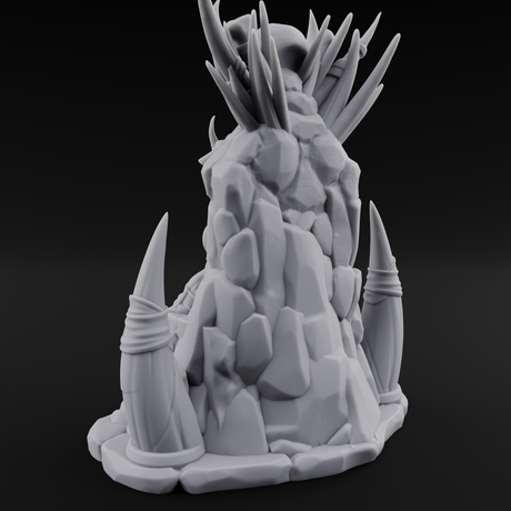 Enthroned Orc Warlord Miniature for Dungeons and Dragons, Pathfinder or other TTRPGs