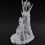 Enthroned Orc Warlord Miniature for Dungeons and Dragons, Pathfinder or other TTRPGs